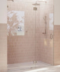 Frameless Shower Door Hinge With Enduroshield Glass Coating, Polished Brass Finish, Heavy Duty Pivot Hardware For 78 Inch By 60.5 Inch Shower Enclosures, No Fuss Install, Durable Glass Door Hardware, Sleek Modern Look on clear glass door