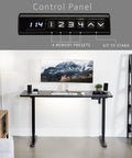 Electric Standing Desk With Memory Height Adjustment, 60 X 24 Inch One Piece Black Top, Black Frame, in home office setup