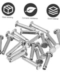 20 Pieces Stainless Steel Flat Head Clevis Pins Kit With Single Hole Anti Rust Assortment for DIY Locating and Securing Parts