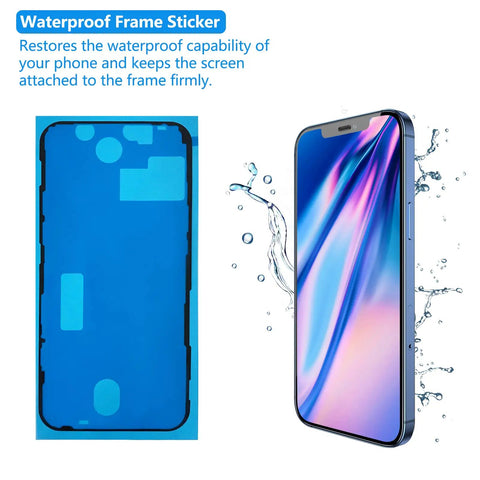 IPhone And 12 Pro Screen Replacement 6.1 Inch 3D Touch LCD Display Digitizer Repair Kit With Waterproof Frame Sticker