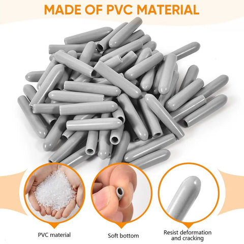 150 Pcs Dishwasher Rack Prong Repair Caps Anti Slip End Tips For Tines, Durable PVC Protectors, Gray Finish, Kitchen Use