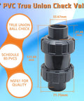 One Inch PVC True Union Check Valve With Slip Swing Full Port Design For Backflow Prevention in Vertical Installations