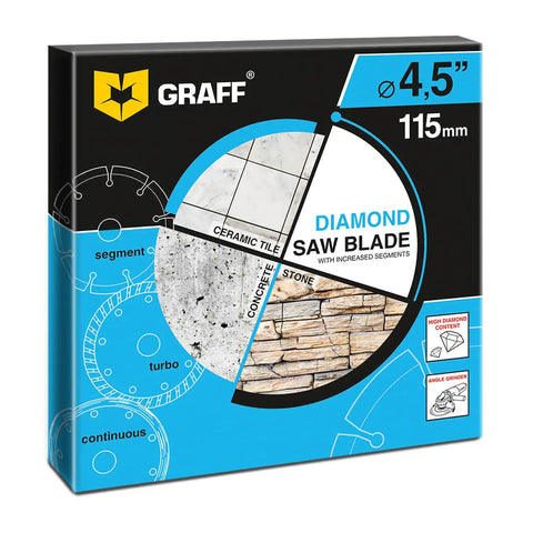 Three Pack 4.5 Inch Diamond Blade Set For Angle Grinder Turbo Continuous Rim For Cutting Stone Marble Granite Brick Concrete Ceramic Tile Masonry Paving Flag Smooth Fast Clean Cuts Pro Grade packaging