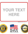 Customizable Sign For Office Home And Airbnb Door Front 10x7 inches aluminum with text placeholder and guarantee badges