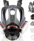 Full Face Gas Mask With Activated Carbon Filters For Gases And Organic Vapors And Chemicals Reusable Silicone Respirator Mask