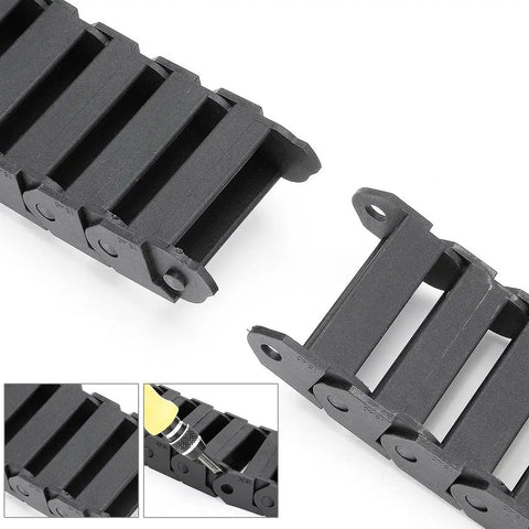 R28 Inner 15mm By 40mm Black Plastic Wire Carrier Drag Chain For CNC 1M Length Linkable Cable Carrier with reinforced nylon view