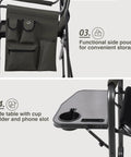 Aluminum Lightweight Folding Director Chair With Side Table And Storage 350 Lbs Pro Grade Heavy Duty Camping Chair detail