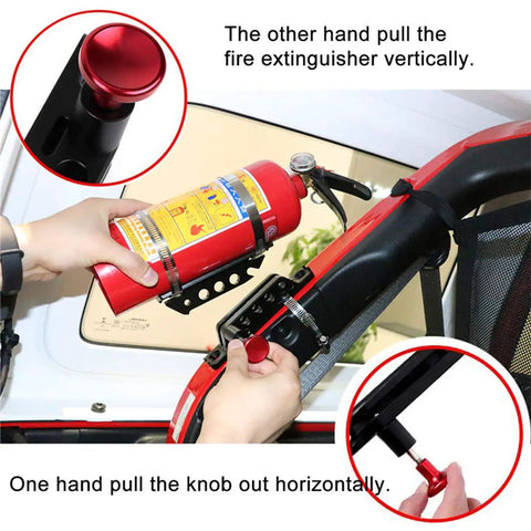 Universal Quick Release Roll Bar Fire Extinguisher Mount Bracket One Hand Grab Feature For Offroad Vehicles Dead Simple Install And Rock Solid Secure Mount
