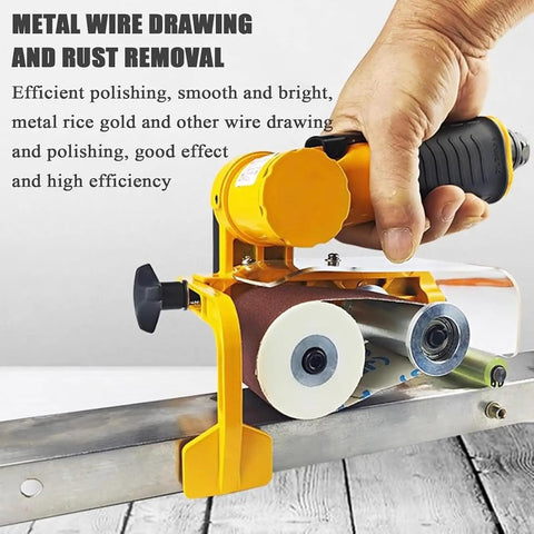 Heavy Duty Pneumatic Belt Sander With 100 Sanding Belts 360 Swivel Chuck high torque tool for metal wire drawing and rust removal.
