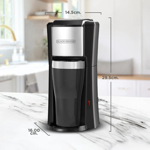 Compact Single Serve Coffeemaker That Brews Right Into The Included Travel Mug, Built For Small Kitchens And Dorm Rooms