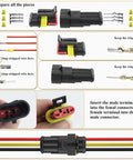 Must Have Waterproof Automotive Electrical Connectors Kit 1 To 6 Pin Set With Ratcheting Crimper Pliers assembly instructions
