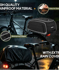 Expandable Waterproof Bike Trunk Bag 15L To 23L For Rear Rack 4 In 1 Pannier Saddle Bag Backpack And Shoulder Tote With Rain Cover