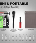 12-In-1 Portable Bike Repair Kit with aluminum ratchet wrench, extension rod, and tools for ebike road mountain bikes.