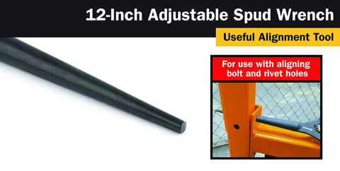 Built Tough Adjustable Construction Spud Wrench 12 Inch For Heavy Duty Fastener Work, One And A Half Inch Jaw Capacity in use