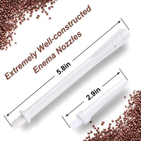 Long Flexible Enema Replacement Tube 5.8Ft With Easy Install Nozzle, white PVC tube with 5.8 in nozzle and 2.9 in connector