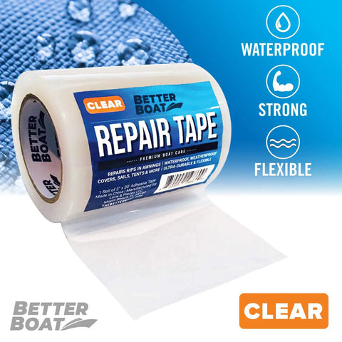 Heavy Duty Clear Patch Tape For Fabric And Vinyl 30 Ft Long 3 In Wide Peel And Stick No Fuss Quick Fix Weatherproof Repair Tape