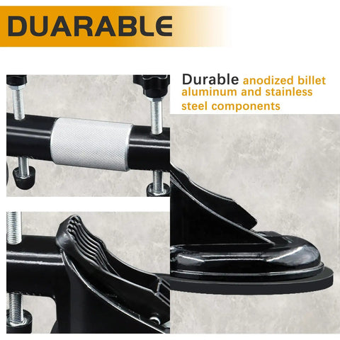 Close-up of Pro Grade Seam Setter for Granite Tile with heavy-duty vacuum suction cup and aluminum frame body details