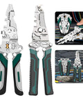 All In One Wire Stripper And Crimping Tool Set, 2 Pack Foldable Pliers for 10-24 AWG Wires with side cutters and crimper
