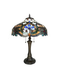 Amberwing Dragonfly Tiffany Style Table Lamp With Dope Multicolor Copper Foiled Glass, 352 Pieces, Downlight, Pull Chain, Vintage Home Lighting