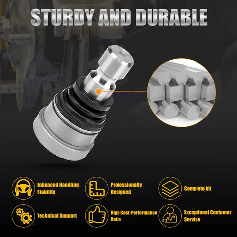 Set of 4 Front Upper and Lower Ball Joint Kit for Ranger RZR Sportsman Scrambler 2008 to 2020 Replacement Replaces OEM Part Numbers 7081263 7061220 7061187 7081505 7081580 Beefed Up Heavy Duty silver ball joint with rubber boot
