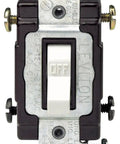 Commercial Grade Toggle Double Pole AC Quiet Switch, 20 Amp, 120/277 Volt, CS220-2W, White, Workhorse Reliability For Heavy Duty Commercial Circuits Everyday Use front view