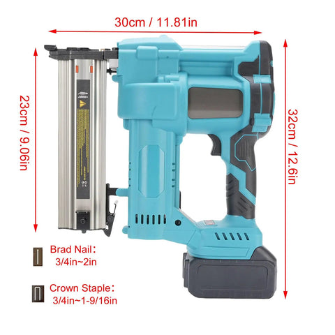 Professional Grade Cordless Electric Brad Nailer And Wire Stapler Kit Featuring A Long Lasting Lithium Ion Battery For Dead Simple Setup And Hella Fast Finishing On All Woodworking Projects