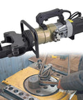 Get Ready To Bend Steel With This Badass 1800W Electric Rebar Bender, heavy duty tool for steel bending, showing rebar bender in use.