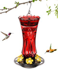 Durable Outdoor Hummingbird Feeder With Six Feeding Ports Built In Ant Moat And Bee Guard 18 Oz Capacity Easy To Clean 360 Degree Viewing Hanging Garden Decor For Bird Lovers