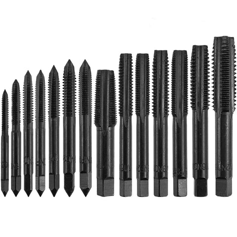 14 Piece Nitriding Coated Straight Flute Tap Set For American Thread Taps Machine Screw Tapping Tools