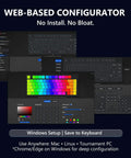 Web-based configurator interface for Ultra Durable 8Khz Magnetic Hall Effect Mechanical Gaming Board showcasing settings.