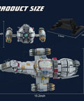 Epic Sci-Fi Spaceship Building Set For Adults, 1345-Piece Space War Ship Model dimensions and display stand