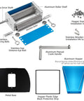 Homebrew Malt Mill Grain Crusher With Adjustable Roller Gap Manual Metal Grinder Stainless Steel parts layout