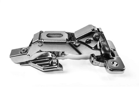 Dope 165 Degree Full Overlay Cabinet Hinges With Soft Close, 3 Cam 6 Way Adjustments, Concealed Face Frame For Corner Lazy Susan And Bi Folding Doors, Nickel Plated Steel, 2 Piece Set With Screws, close-up