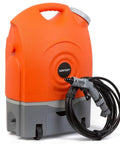 Orange On The Go Portable Spray Washer With Built In Water Tank, Rechargeable Battery Or Car Or Home Plug, Gentle 130.5 PSI