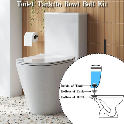 Premium Stainless Steel Toilet Seat Screws And Heavy Duty Bolts With Waterproof Rubber Gaskets For Universal Easy Install No Sweat Hardware Kits Built Tough To Fix Bathroom Leaks Fast in a modern bathroom setting.