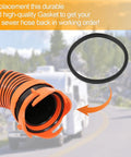 RV Sewer Hose Gasket Set Six Pack Replacement Seals For Universal Fittings, Fits RhinoFLEX Revolution And Easy Slip Hoses, No Mess Leak Free Bayonet Seals For Camper RV Travel Trailer Sewer Lines, black rubber gasket