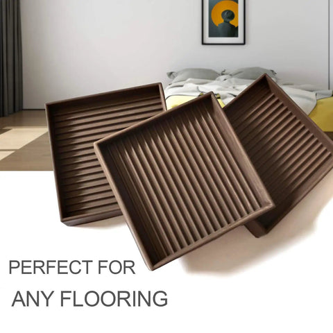 Image of 4 Pack 3 Inch Furniture Caster Cups Non Slip Pads For Hardwood Floors Anti Slip Floor Protectors Rubber Furniture Feet Grippers.