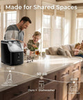 Chewable Cafe Style Nugget Ice Maker For Home And Office And RV 33 Lb Per Day Countertop Machine on kitchen counter