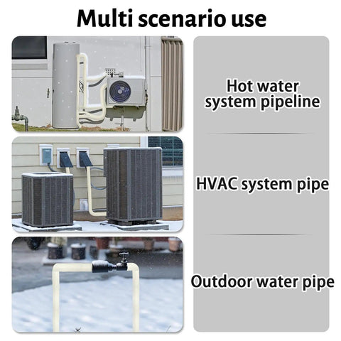 Heavy Duty 3 Layer Pipe Insulation Cover For Outdoor AC Lines in various HVAC settings