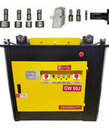 Badass Heavy Duty Electric Rebar Bender Automatic Hoop Bending Machine Built Tank Tough For Quarter To Two Inch Round Steel Bars showing control panel and components.