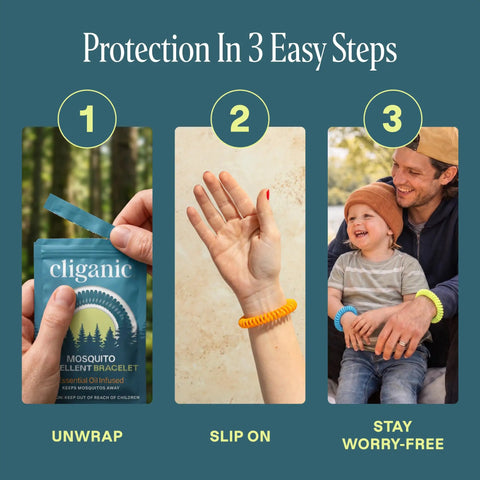 Instructions for 10 Pack Mosquito Repellent Bracelets For Adults And Kids DEET Free Natural Essential Oil Bands Individually Wrapped For Easy Instant Mosquito Protection During Outdoor Fun.