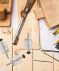 Built Tough Heavy Duty Adjustable Cabinet Leveling Feet For Steel Furniture Legs With 24 Screws And Hex Key on wooden surface
