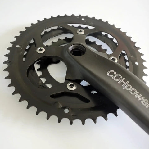 Triple Speed Aluminum Alloy Square Crankset 170mm 104 64 BCD 48 38 28T Chainring Set with Crankarms focus view