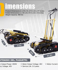 Ultra Heavy Duty Electric Stair Climbing Dolly With 880 Lb Capacity And 360 Degree Turn Swivel, showing dimensions and specifications.