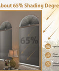 2 Pack Arch Window Shade For Half Round Windows No Tools Installation Easy Install Thick Polyester Light Blocking Privacy Shade