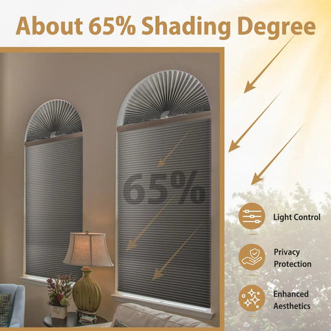 2 Pack Arch Window Shade For Half Round Windows No Tools Installation Easy Install Thick Polyester Light Blocking Privacy Shade