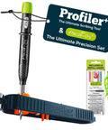 Top Tier Multifunction Scribing Tool Kit Featuring Self Locking Adjustment Pica Dry Long Life Automatic Pencil And Eight Versatile Refill Leads For Dead On Precision Marking And Hella Quick Layouts Black displayed with kit and leads.