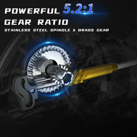 Graphic of Saltwater Spinning Reel With 13 Plus 1 Ball Bearings Ultra Smooth Action Carbon Drag CNC Aluminum Spool And Handle Waterproof.
