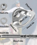 Bulletproof Stainless Steel Climbing Anchor Bolt Set Of 8 With 25KN Load Rating For Three Eighth Inch Bolts showing dimensions and components.