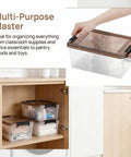 Eight Pack Small Clear Storage Bins With Lids 3.2 Qt Stackable Plastic Storage Containers For Organizing